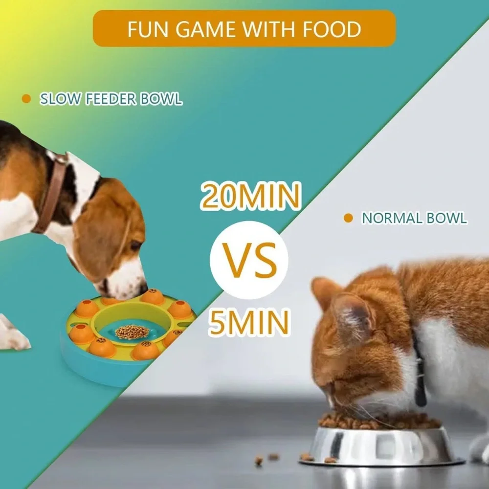 Slow Feeder Dog Bowl Enrichment Memory Training Puzzle Interactive Pet Toy